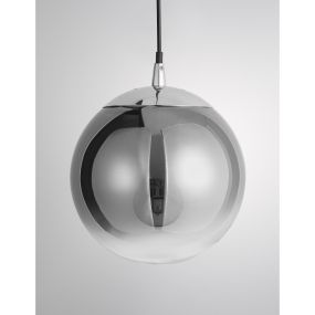 Nova Luce Ficato - lampe suspendue - Ø 20 x 120 cm - fumé et chromé