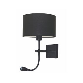 Artdelight Quad - applique murale avec double interrupteur - 18 x 11 x 11 cm - 3W LED inclus - noir