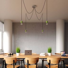 Creative Cables - Rose-One Rosace de plafond ronde pour 4 points lumineux - Ø 20 x 3,5 cm - blanc
