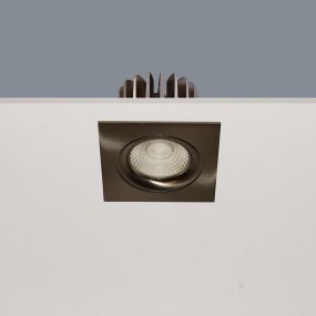 Artdelight Venice 2508 - spot encastrable - 80 x 80 mm, Ø 68 mm encastrable - 8W LED dimmable inclus - IP44 - acier mat