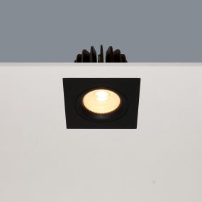 Artdelight Venice 2508 - spot encastrable - 80 x 80 mm, Ø 68 mm encastrable - 8W LED dimmable inclus - IP44 - noir