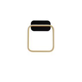 Nova Luce Imar - applique murale - 20 x 24 x 5,5 cm - 13W LED inclus - noir sablé et or