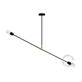 Zangra Swing - suspension - 110 x 58 cm - noir et laiton