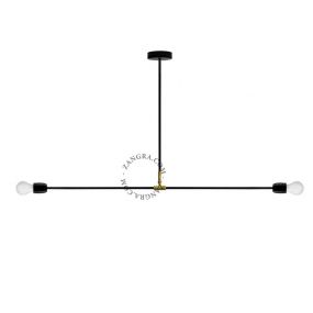 Zangra Swing - suspension - 110 x 58 cm - noir et laiton