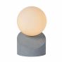 Lucide Len - lampe de table - 16 cm - gris et opale