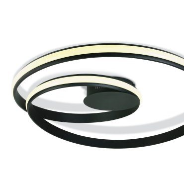ONE Light Swirl - plafonnier - Ø 58 x 9,5 cm - 30W LED inclus - noir
