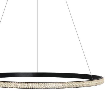 ONE Light Crystal Swirl - lampe suspendue - Ø 62 x 120 cm - 20W LED inclus - noir