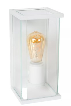 Lucide Claire - applique extérieure avec détecteur - 14 x 16 x 29 cm - IP54 - blanc