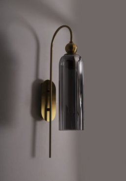 Maxlight Campanila - applique en saillie - 22 x 56 cm - laiton et verre fumé