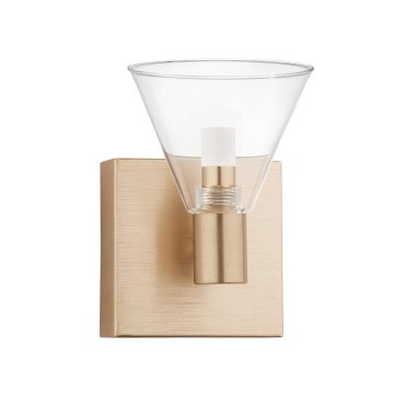 Nova Luce Marce - applique murale - 12 x 14,5 x 17,5 cm - 5W LED inclus - or et transparent