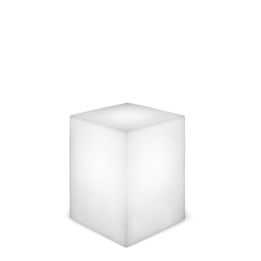 New Garden Cuby 53 - lampe de table solaire rechargeable avec télécommande - 53 x 43 x 43 cm - 1W RGB LED inclus - IP65 - blanc