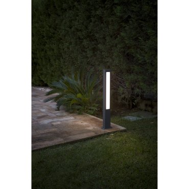 Faro Nanda - lampe de jardin - 11 x 5,5 x 80 cm - 13W LED inclus - IP54 - gris foncé