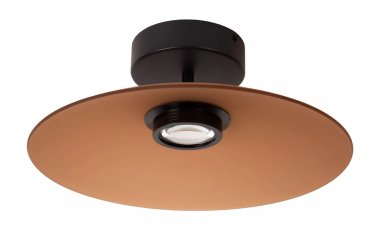 Lucide Menga - plafonnier - Ø 40 x 16 cm - 12W LED dimmable inclus - amber