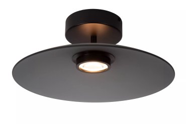 Lucide Menga - plafonnier - Ø 40 x 16 cm - 12W LED dimmable inclus - fumé