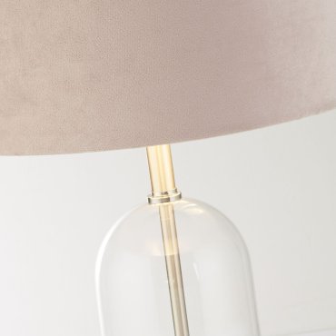 Searchlight Oxford - lampe à poser - Ø 38 x 51 cm - nickel satiné, argent et rose