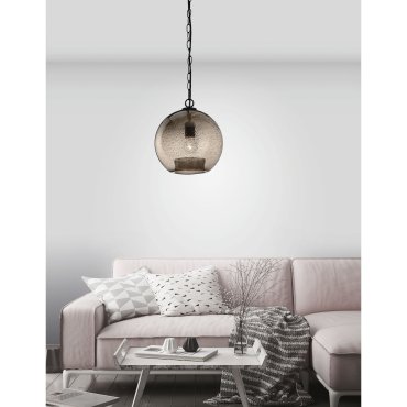 Nova Luce Ancona - lampe suspendue - Ø 30 x 250 cm - brun