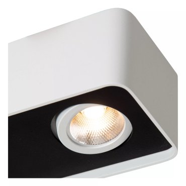 Lucide Angular - spot de plafond - 13 x 7 x 5 cm - 6W LED dimmable inclus - blanc avec noir