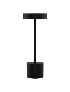 Nova Luce Fumo - lampe de table rechargeable - Ø 11,8 x 30 cm - 2W dimmable LED inclus - IP54 - noir foncé