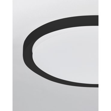 Nova Luce Troy - plafonnier - Ø 46 x 7,5 cm - 40W LED dimmable inclus - noir mat et blanc mat