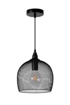 Lucide Mesh medium - lampe suspendue - Ø 22 x 150 cm - noir