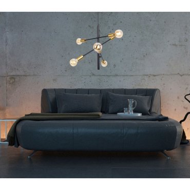 Maxlight Todi - lampe suspendue - Ø 60 x 170 cm - noir et or
