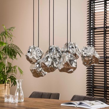 Vico Rock Chrome - lampe suspendue - 95 x 44 x 150 cm - verre chromé
