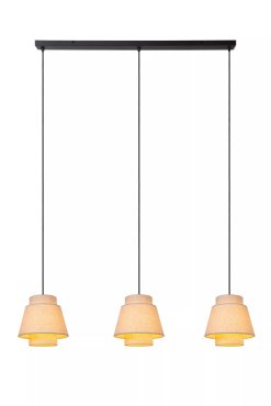 Lucide Tribute 3L - lampe suspendue - 120 x 25 x 150 cm - beige