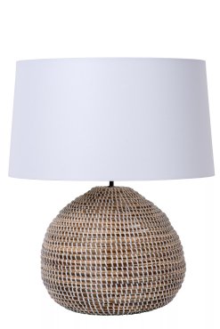 Lucide Maduka - lampe à poser - Ø 45 x 61 cm - brun clair et blanc