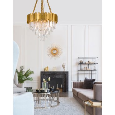 Nova Luce Grane - lustre - Ø 73 x 120 cm - or et transparent
