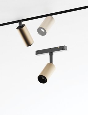 VK Lighting Eiva - système de rail magnétique - spot sur rail - Ø 3,6 x 8,5 cm - 7W LED inclus - Dimmable DALI - bronze