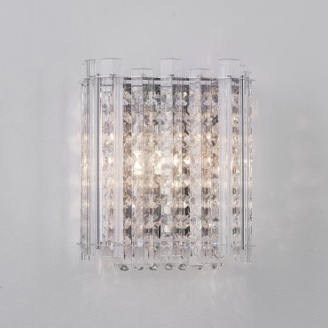 Nova Luce Element - applique murale - 18 x 11 x 22 cm - chromé et transparent