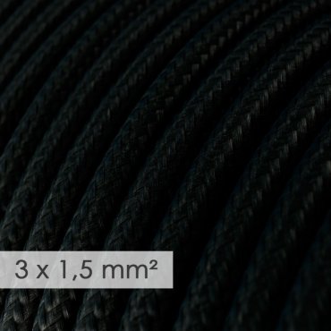 Creative Cables - 3x1,5mm² cordon textile - par 100 cm - noir