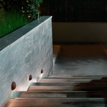 Nova Luce Passo - applique murale extérieure - Ø 12 x 4 cm - 3W LED inclus - IP65 - corten