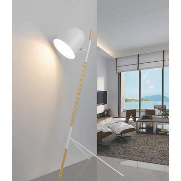 Artdelight Sensa - lampadaire - 150 cm - blanc et marron clair