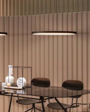VK Lighting Circulus - lampe suspendue - Ø 65,9 x 200 cm - 30W LED dimmable inclus - noir