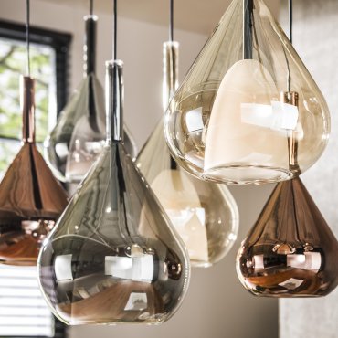 Vico Wings Mix Glass - lampe suspendue - 120 x 40 x 150 cm - noir