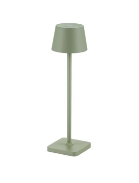 Nova Luce Deck - lampe de table rechargeable - Ø 8,5 x 30 cm - 2W dimmable LED inclus - IP54 - vert olive