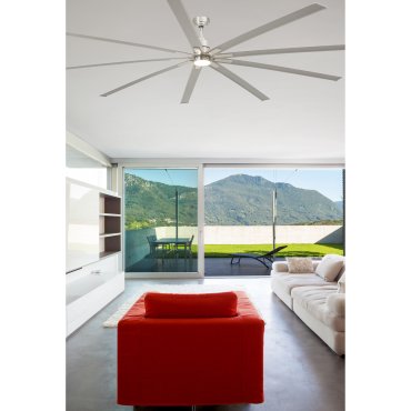 Faro Manhattan - ventilateur de plafond avec lumière et télécommande - Ø 244 cm - 16W dimmable LED inclus - nickel satiné