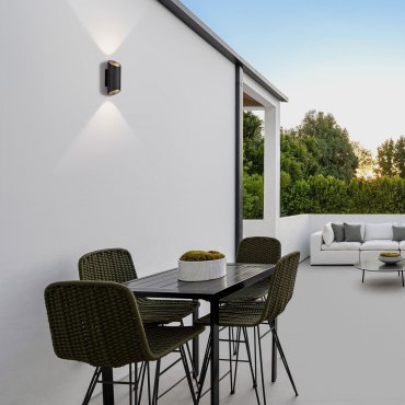 Nova Luce Nocta - applique murale extérieure - 9,6 x 24 x 10 cm - 9W LED inclus - IP54 - anthracite foncé