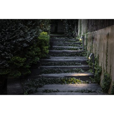 Faro Spy-2 - lampe de jardin - 9,5 x 6,5 x 43,5 cm - 6W LED inclus - IP65 - gris foncé