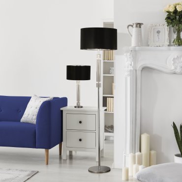 Searchlight Table - lampe à poser - Ø 35 x 62 cm - noir et chrome