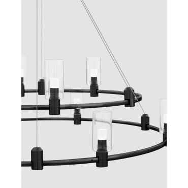 Nova Luce Dion - structure circulaire magnétique - Ø 80 x 150 cm - 200W LED inclus - noir sable