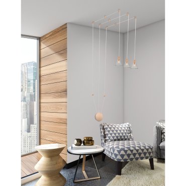 Nova Luce Marce - lampe suspendue - 12 x 14,5 x 400 cm - 15W LED inclus - or et transparent