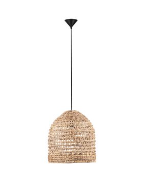 Nova Luce Bola - lampe suspendue - Ø 42,5 x 200 cm - naturel et noir