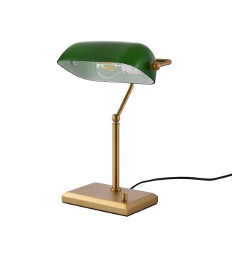 Artdelight Oxford - lampe à poser - 27 x 19 x 37 cm - or et vert