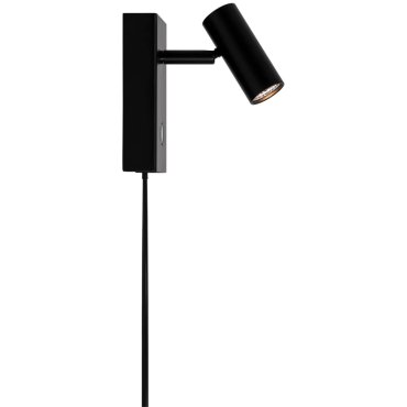 Nordlux Omari - applique murale en saillie avec interrupteur - 7 x 12 x 12 cm - 3 niveaux de gradation - 3,2W LED inclus - noir