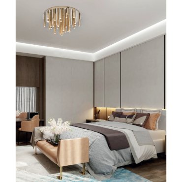 Maxlight Organic - plafonnier - Ø 60 x 34 cm - 33 x 1W LED dimmable inclus - or