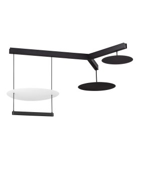 Nova Luce Diona - lampe suspendue - 120 x 150 x 100 cm - 81W dimmable LED inclus - noir sablé et blanc