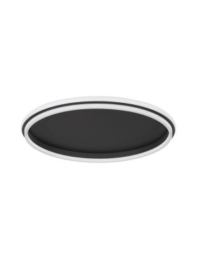 Nova Luce Willow - plafonnier - Ø 60 x 6 cm - 52W LED incus - noir sable