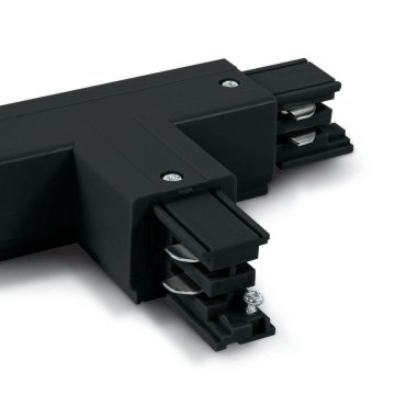 ONE Light Square Track Accessories - Connecteur en T droit - Système de rail triphasé - 16A - noir